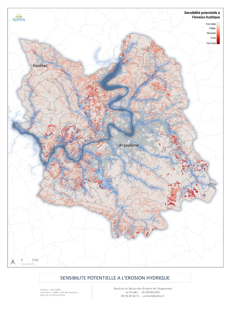 Sensibilité potentielle à l’érosion hydrique 
