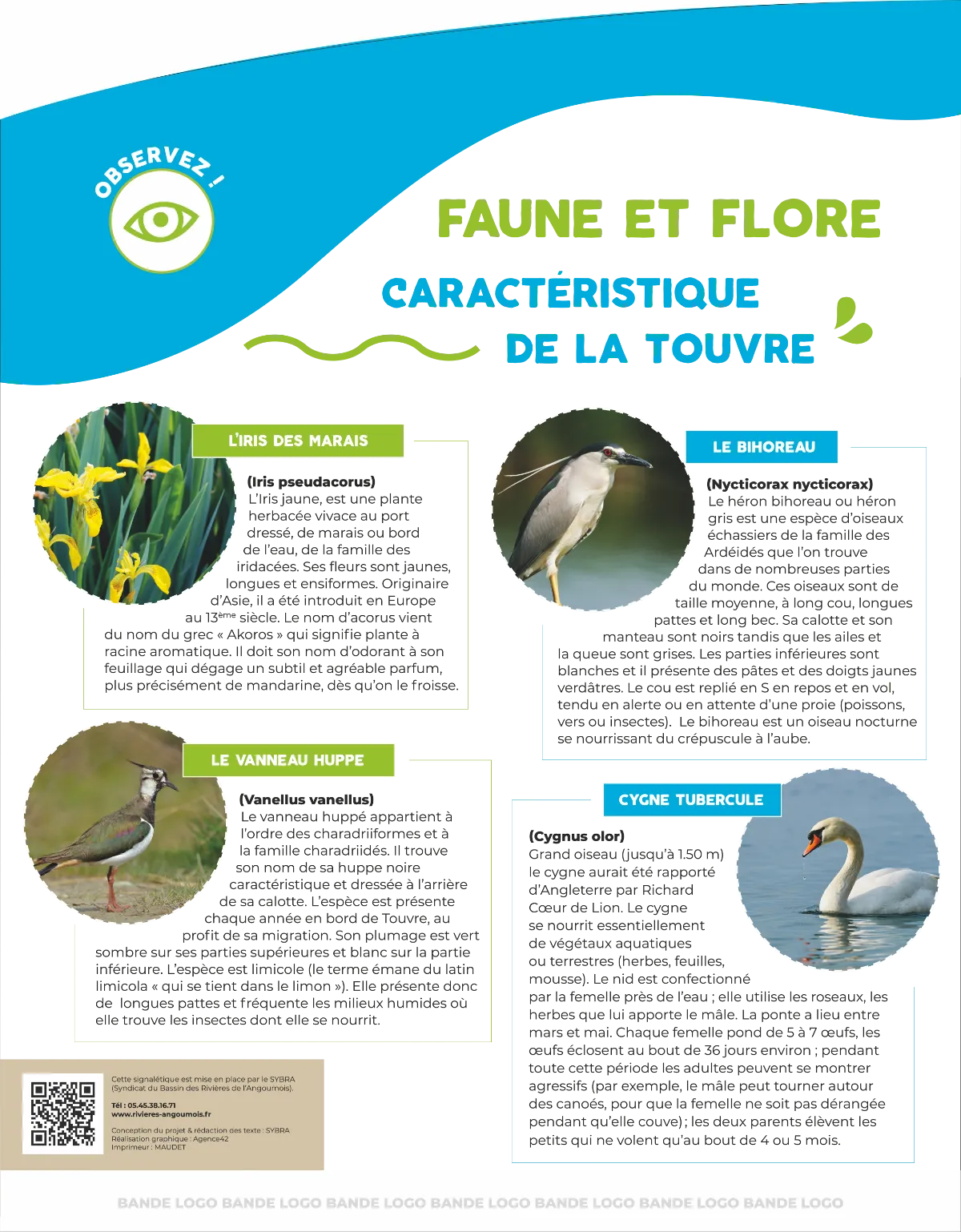 Signalétique - Faune et Flore, caractéristique de la Touvre